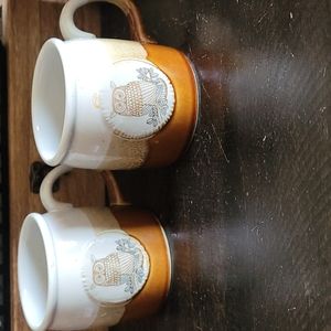 Vintage Owl 🦉 pair of Coffee ☕️ Mugs.